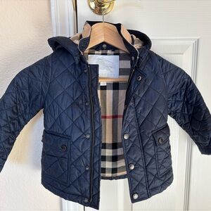 Burberry Kids Dark Blue Quilted Puffer Jacket